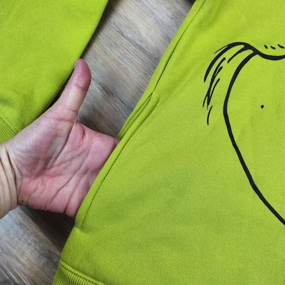 🔸️NWT The Grinch Green Zippered Hoodie Sweatshirt Youth XLarge - Picture 10 of 11